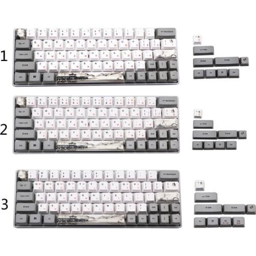 73 key Ink Dye-Sublimation Mechanical Keyboard Cute Keycaps PBT OEM Profile Keycap For GH60 GK61 GK64 Keyboard Russian