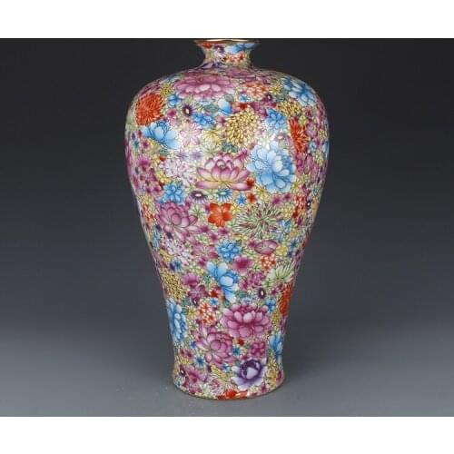 Free shipping Yongzheng, the Qing Dynasty, painted with gold patterns, meiping vase antique collection flower large vases