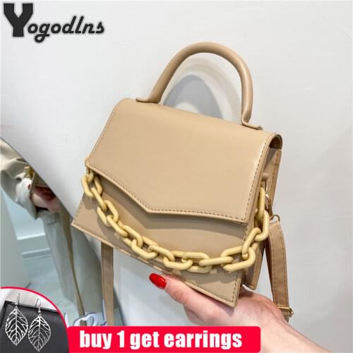 Brand Designer Mini Handbags and Purse High Quality PU Leather Soild Color Shoulder Crossbody Bags For Women Fashion Chain Purse