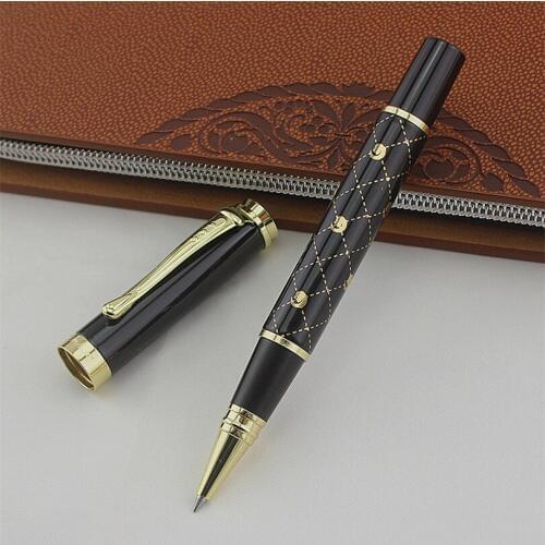 JINHAO 500 Black metal Roller ball Pen With Gold Clip school Office stationery luxury 0.7 nib man Writing ballpoint pens gift