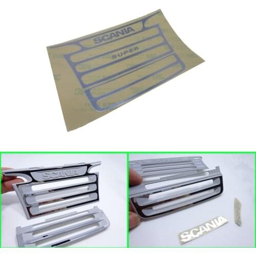 Ghost Face Electroplating Decorative Stickers for 1/14 Tamiya RC Truck Trailer Tipper Scania 620 Car Diy Parts