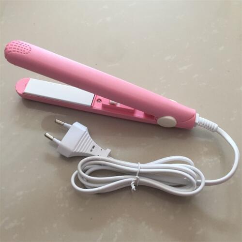Four Colors Electric Mini Hair straightener Professional Pink Ceramic Straightening Iron Styling Tools With Free Adapter 220V