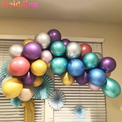 Chrome Metallic Latex Balloons Birthday Party Decor Helium Air Balls Globos Metal Ballon Anniversaire Party Wedding Decorations