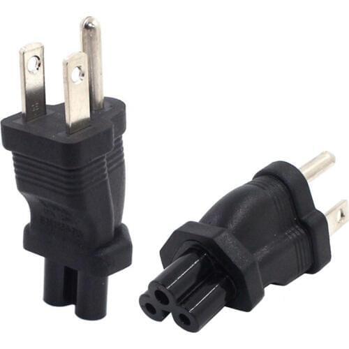 IEC 320 C5 to USA NEMA 5-15P Power Plug Adapter American 3 Prong Male to C5 Female AC Adapter Eletrical Connector