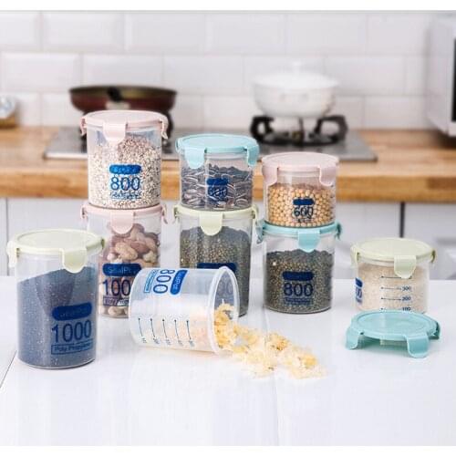 Kitchen grain storage box food storage storage tank transparent plastic sealed tank refrigerator fresh-keeping tank Kitchen supp