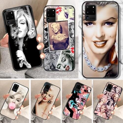 Marilyn Monroe Phone case For Samsung Galaxy Note 4 8 9 10 20 S8 S9 S10 S10E S20 Plus UITRA Ultra black trend waterproof art
