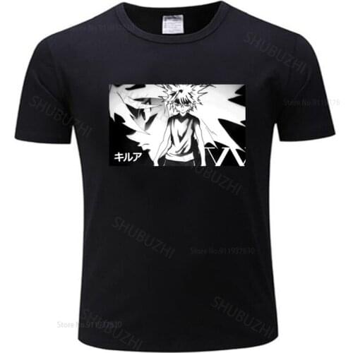 Men o-neck tshirt fashion brand t-shirt black new Killua Zoldyck Hunter X Hunter T-shirt Anime Manga HxH Tee Tops