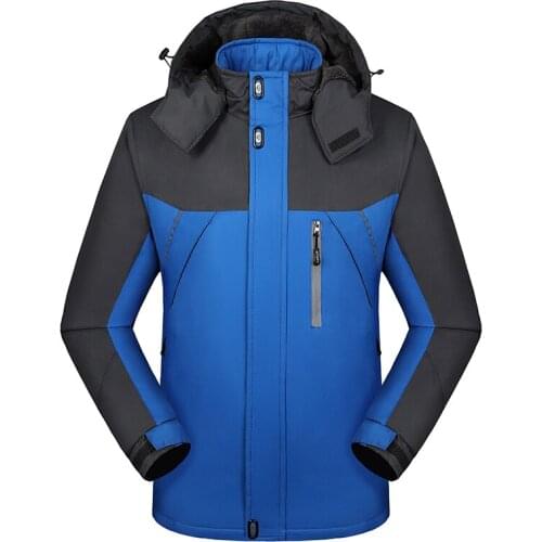 Winter Windbreak Jacket Men Thick Warm Parka Windproof Fleece Coats Male Hooded Jacket Men Winter Outwear Overcoats Warm Thicken