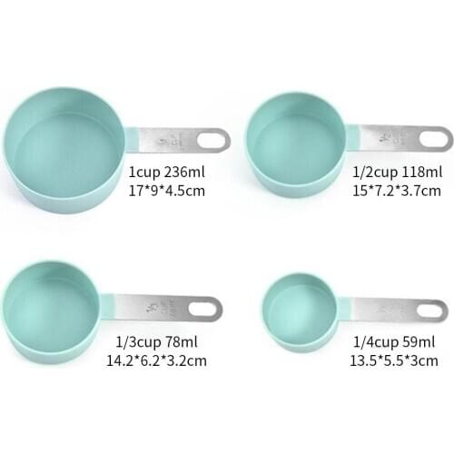 Colour Measuring Cup Spoon Set Measuring Spoons Plastic Coffee Gadget Baking Tools Kitchen Durable Practical