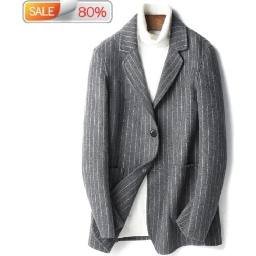 Autumn Winter Wool Coat Men Short Slim Overcoat 2020 New Cashmere Jacket Plus Size Casaco Masculino D-19-00A1A-2 ZL396