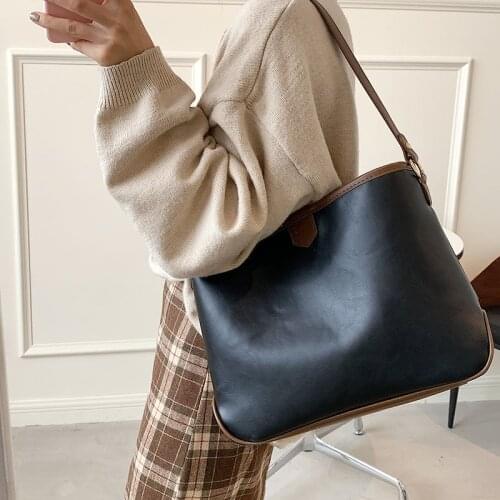 Autumn Retro Casual Female Bag 2021 New Hit Color Tote Bag Large-capacity Travel One-shoulder Messenger Hand Carry Underarm Bag