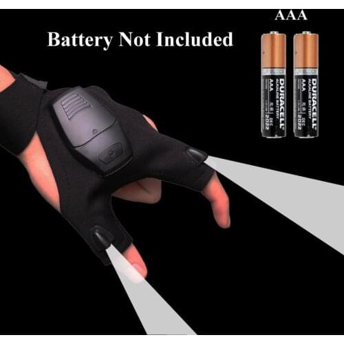 Night Fishing Glove LED Light Hand Free Torch Waterproof Repairing Tool Lamp brightness Led lite Outdoor AAA battery Hunting