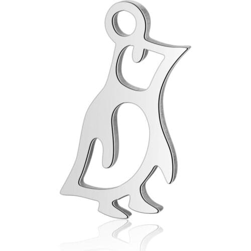 20pcs/lot Stainless Steel penguin Charms for Jewelry Making DIY Jewelry Findings Necklace Bracelet Accessories