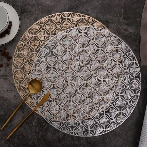 PVC Creative Hollow Oil Resistant Non-slip Kitchen Placemat Coaster Insulation Pad Dish Coffee Cup Table Mat Home Decor 51080
