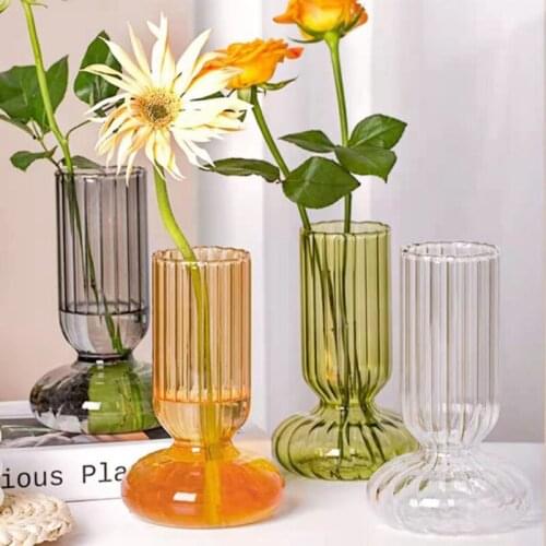 Glass Vase Transparent Dried Flower Pot For Room Decoration Salon Terrarium Container Vase For Home Ornaments Декор