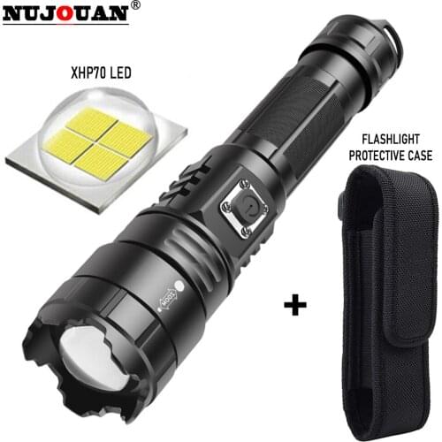 Super Bright XHP70.2 LED Flashlight Mechanical Zoom USB Rechargeable High Powerful Torch Waterproof 18650 Tactical Flash Light