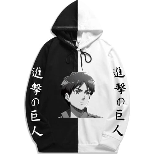 Summer Anime Attack on Titan Kyojin print Patchwork Thin Hoodie Hoodies Harajuku Streetwear Men Sweatshirt The Sharingan