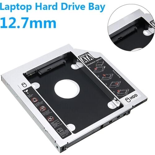 Pohiks 1pc 12.7mm Laptop Universal SATA HDD SSD Hard Drive Bay Durable Full-aluminum Notebook For CD/DVD-ROM Disk