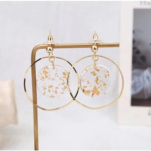 Vintage Perforated Acrylic Geometric Wave Ring Fresh Earrings Earrings Fashion Jewelry Wholesale