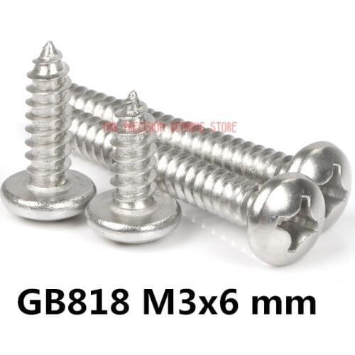 2019 Screws For Laptops Wood Screws 100pcs/lot Gb818 M3x6 Mm M3*6mm 304 Stainless Steel Phillips Cross Recessed Pan Head Screw