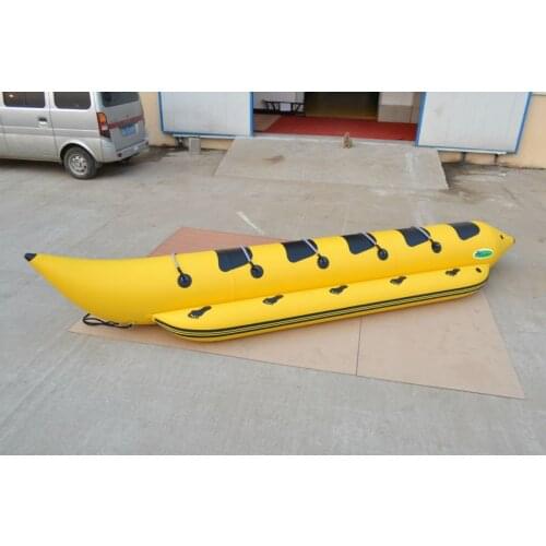 Hi Bouncia High Quality Popular Portable and PVC Tarpaulin Inflatable Banana Boat for Kids and Adult Play with 4 seats