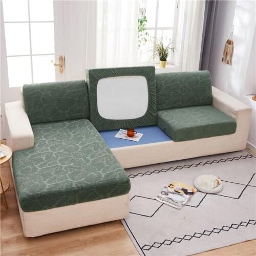 Funiture Protector Fashion Jacquard Thick Sofa Cushion Cover Corner Sofa Seat Cushion Slipcover Elastic Solid Color Couch Cover