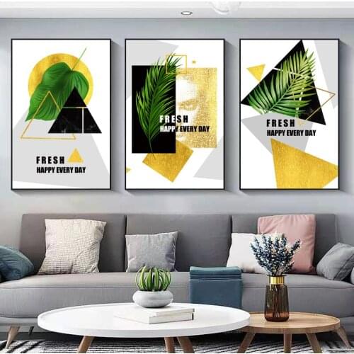 Green Plant Nordic Living Room Decoration Painting Sofa Background Wall Painting Simple Small Fresh Bedroom Oil Painting