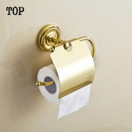 Golden spray paint Bathroom paper holder brass paper rack for bathroom accessories