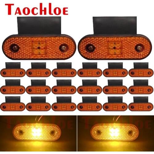 20Pcs Truck Lights 24V Side Marker Running Lights For Car Trailer Lorry Van Clearance Lamps Amber Turn Signal Indicator Lamp