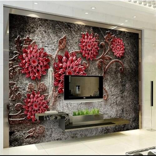 Beibehang 3d custom photo wallpaper murals wall stickers Relief Sunflower Sandstone TV mural wallpaper 3d papel de parede