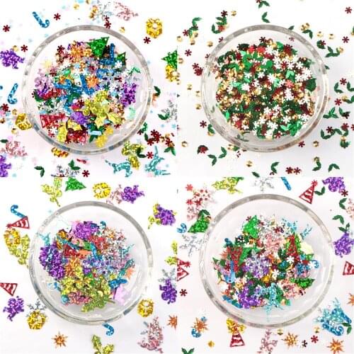 50g/pack Christmas Filler Sequins Paillettes for Nails Art manicure/wedding decoration confetti Mix colors DIY,50Yc20900
