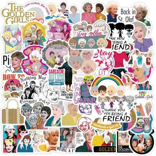 50PCS Golden Girls Stickers Classic Comedy 80s Funny TV Series Graffiti Sticker To DIY Suitcase Laptop Notebook Stationery