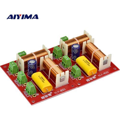 AIYIMA 2Pcs 200W Audio Speaker Frequency Divider 3 Way Crossover Treble Midrange Bass Independent Crossover Speakers Filter DIY
