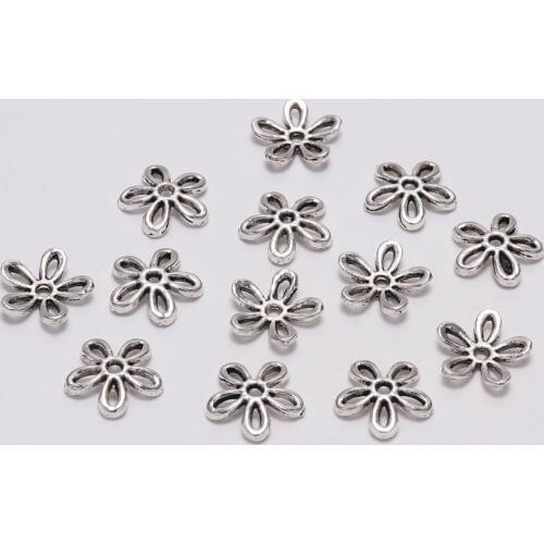 50Pcs/Lot 11.5*11.5mm Antique Bead End Caps Flower For Bead Jewelry Making Findings Diy Beads Earring Bracelet Accessory