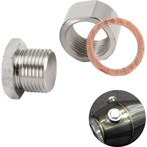 Artudatech 02 Oxygen Sensor 304 Steel Weld On Bung & Plug Wideband Nut & Cap 18 X 1.5 Car Auto Parts
