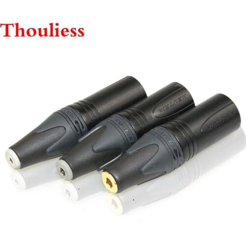 Thouliess HIFI 3.5mm/2.5mmm/4.4mm Balanced Female to 4pin Balanced XLR Male Converter Adapter with Gold Plated NEUTRIK Plug