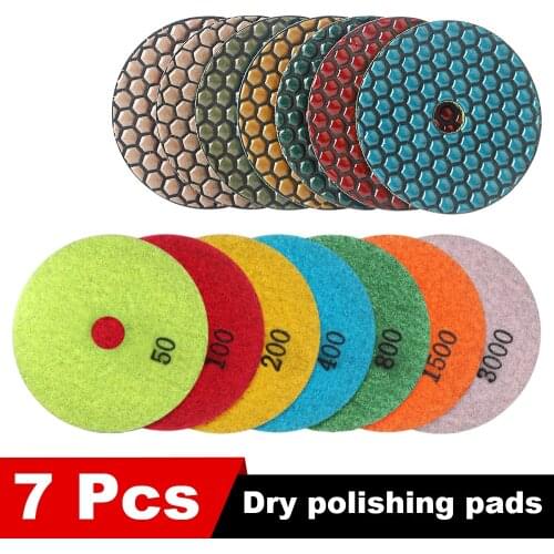 Free shipping 4inch flexible diamond polishing pads 100mm dry grinding disc for granite marble countertop