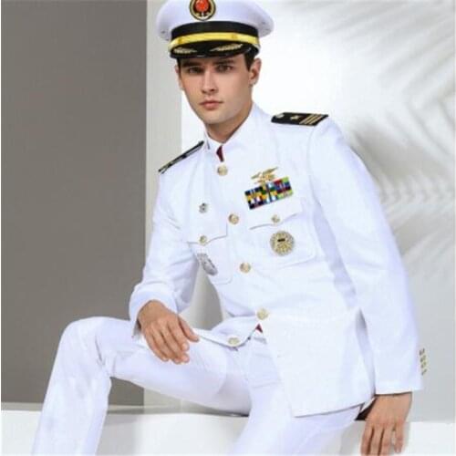 Noble Standard Air Force Uniform White Military Clothes Men Formal Attire Airline Uniforms Jacket