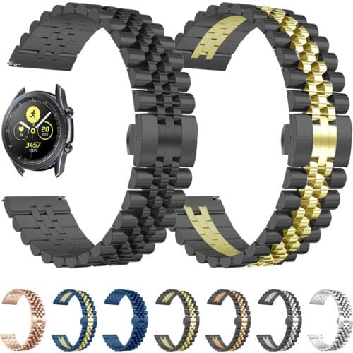 Luxury Stainless Steel Bracelet for Galaxy Watch3 41/45mm Watchband for Samsung Galaxy 42/46mm Active2 Metal Wrist Strap 22 20mm