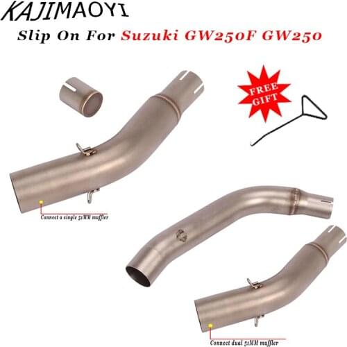 Motorcycle Exhaust System Escape Modified Single/double Middle Link Pipe Connect 51MM muffler For Suzuki GW250F GW250