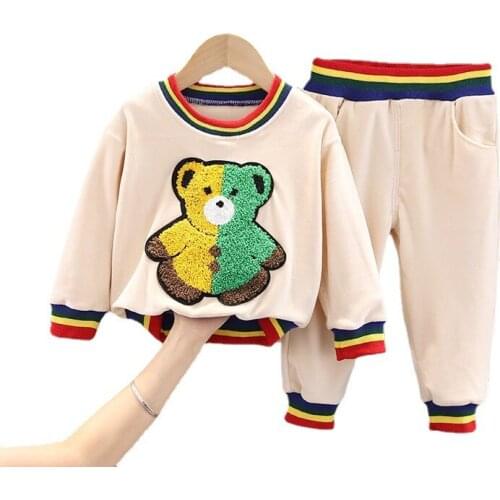 New Spring Autumn Fashion Baby Girl Clothes Suit Children Boys Cute T-Shirt Pants 2Pcs/Set Toddler Sport Costume Kids Tracksuits