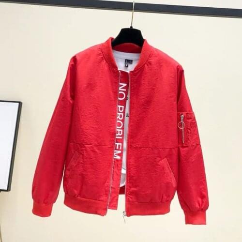 Short Baseball Uniform Women Jackets Spring 2020 New Loose Wild Red Jacket Bomber Women Jacket Fashion Female Coat Outerwear