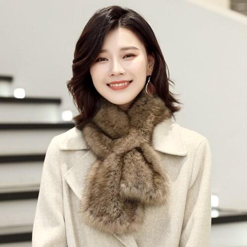 Lantafe Winter Scarfs Women Scarf Natural Fur Warm Luxury Style Sable Mink Fur Neck Warm High Quality Fur 100% Mink Fur