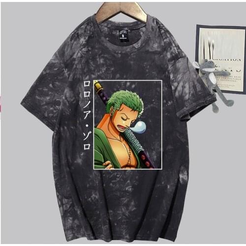 Men Manga Anime One Piece Roronoa Zoro T-shirt 90s Unisex Fitted Soft Tee Shirt Clothes