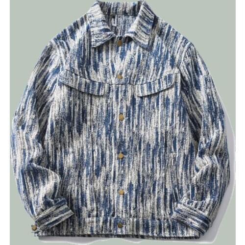 NEW Washed Denim Jacket Men Snowflake Print Vintage Streetwear Jackets 2021 Harajuku Oversize Jeans Lapel Couple Unisex Coat