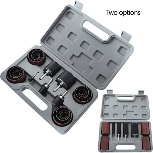 Sanding Belt Drum Kit 80 120 Grit Sandpaper Long/Short Sander With Spindle Sander Sleeves Rotary Tools for Woodworking