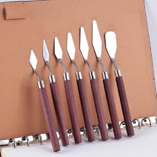 1-7Pcs Stainless Steel Spatula Kit Palette Gouache Supplies for Oil Painting Knife Fine Arts Painting Tool Set Flexible Blades
