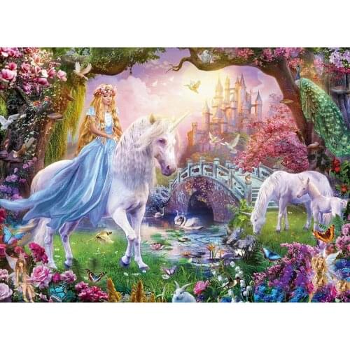 Full Square/Round drill diamond Painting girl riding on unicorn 5D DIY diamond embroidery Rhinestones mosaic Decoration