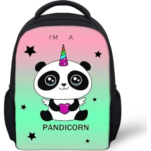 Kindergarten Students Backpack Panda Unicorn Pattern Babies School Book Bags Cartoon Animal Design Childrens Small Bags