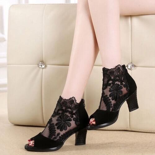 2020 Hot Summer mesh Peep Toe sandals sexy heels single shoes women shoes in spring summer Pumps high heels